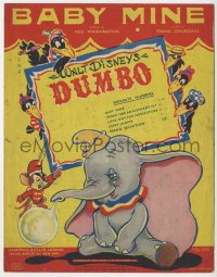 5g0311 DUMBO English sheet music 1942 Walt Disney cartoon circus elephant classic, Baby Mine!