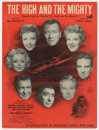 5g0327 HIGH & THE MIGHTY sheet music 1954 William Wellman, John Wayne, Claire Trevor, title song!