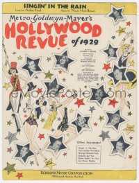 5g0331 HOLLYWOOD REVUE sheet music 1929 top stars pictured, the original Singin' in the Rain!