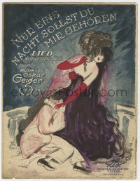5g0351 NUR EINE NACHT SOLLST DU MIR GEHOREN Austrian sheet music 1920 sexy cover art without photo!
