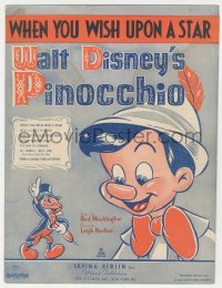 5g0361 PINOCCHIO sheet music 1940 Walt Disney classic cartoon, When You Wish Upon a Star!