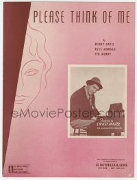 5g0362 PLEASE THINK OF ME sheet music 1942 featured by Chico Marx, his piano and his orchestra!
