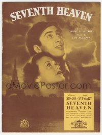 5g0371 SEVENTH HEAVEN sheet music 1937 James Stewart & sexy Simone Simon, the title song!