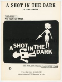 5g0372 SHOT IN THE DARK sheet music 1964 Blake Edwards, Pink Panther, great art, title song!