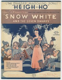 5g0379 SNOW WHITE & THE SEVEN DWARFS sheet music 1938 Disney animated classic, Heigh-Ho!
