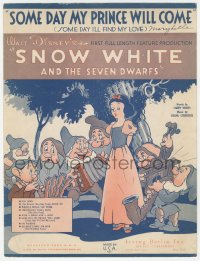 5g0378 SNOW WHITE & THE SEVEN DWARFS sheet music 1937 Disney classic, Some Day My Prince Will Come!