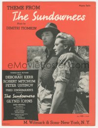5g0387 SUNDOWNERS sheet music 1961 Australians Deborah Kerr, Robert Mitchum, the theme song!
