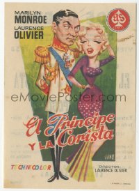 5g0219 PRINCE & THE SHOWGIRL Spanish herald 1958 different Jano art of Olivier & sexy Marilyn Monroe!