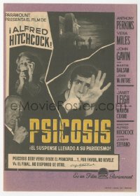 5g0220 PSYCHO Spanish herald 1961 Janet Leigh, Anthony Perkins, Alfred Hitchcock shown!