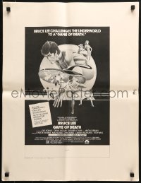 5g1089 GAME OF DEATH ad slick 1979 Bruce Lee, cool Bob Gleason kung fu artwork!
