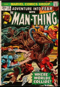 5g0448 FEAR #13 comic book April 1973 Marvel Comics, The Man-Thing, Where Worlds Collide!