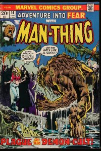 5g0449 FEAR #14 comic book June 1973 Marvel Comics, The Man-Thing, Plague of the Demon-Cult!