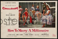 5g1049 HOW TO MARRY A MILLIONAIRE English pressbook 1953 Marilyn Monroe, Betty Grable, Lauren Bacall