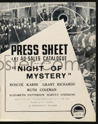 5g1057 NIGHT OF MYSTERY English pressbook 1937 Grant Richards as detective Philo Vance, E.A. Dupont