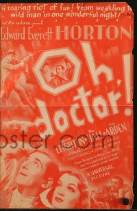 5g1058 OH DOCTOR English pressbook 1937 hypochondriac Edward Everett Horton, Eve Arden, very rare!
