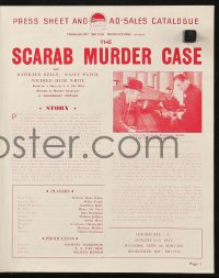 5g1060 SCARAB MURDER CASE English pressbook 1930 Wilfrid Hyde-White as Philo Vance, ultra rare!