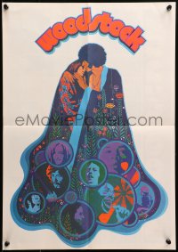 5g0279 WOODSTOCK promo brochure 1970 contains 15x21 full-color concert poster, rock classic!