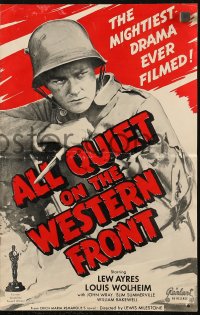 5g0643 ALL QUIET ON THE WESTERN FRONT pressbook R1950 Lew Ayres, WWII classic, different art!