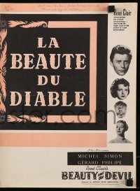 5g0656 BEAUTY & THE DEVIL pressbook 1952 Gerard Philipe, Michel Simon & Valere, Rene Clair!