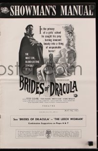 5g0678 BRIDES OF DRACULA pressbook 1960 Terence Fisher, Hammer, Peter Cushing as Van Helsing!