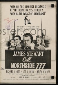 5g0685 CALL NORTHSIDE 777 pressbook 1948 James Stewart, Richard Conte & Helen Walker!