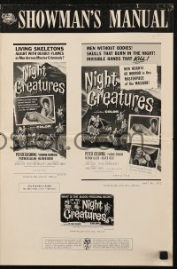 5g0686 CAPTAIN CLEGG pressbook 1962 Hammer, great art of Night Creatures riding skeleton horses!