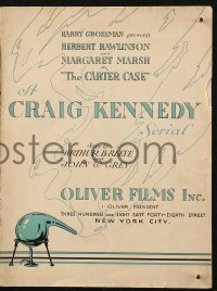 5g0688 CARTER CASE pressbook 1919 Rawlingson as Craig Kennedy, Marguerite Marsh, ultra rare!
