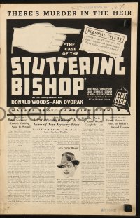 5g0689 CASE OF THE STUTTERING BISHOP pressbook 1937 Donald Woods as Perry Mason, ultra rare!