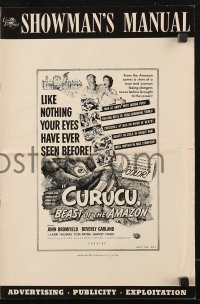 5g0703 CURUCU, BEAST OF THE AMAZON pressbook 1956 Universal horror, monster art by Reynold Brown!
