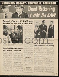 5g0711 DEAD RECKONING/I AM THE LAW pressbook 1955 Edward G. Robinson & Humphrey Bogart double-bill!