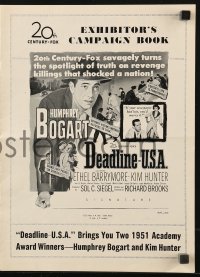 5g0712 DEADLINE-U.S.A. pressbook 1952 newspaper editor Humphrey Bogart, best journalism movie ever!