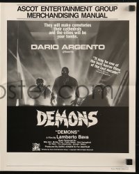 5g0716 DEMONS pressbook 1986 Dario Argento, Enzo Sciotti artwork of shadowy monster people!