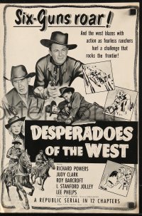 5g0717 DESPERADOES OF THE WEST pressbook 1950 ranchers hurl a challenge that rocks the frontier!