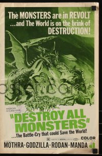 5g0718 DESTROY ALL MONSTERS pressbook 1969 Ishiro Honda's Kaiju Soshingeki, Godzilla, King Ghidrah!