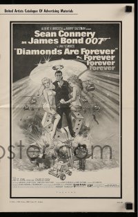 5g0720 DIAMONDS ARE FOREVER pressbook 1971 McGinnis art of Sean Connery as James Bond 007!