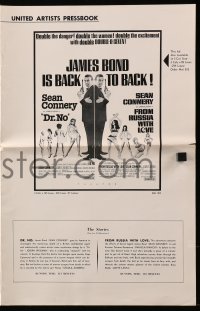 5g0725 DR. NO/FROM RUSSIA WITH LOVE pressbook 1965 Sean Connery is James Bond, danger & excitement!