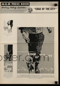 5g0729 EDGE OF THE CITY pressbook 1956 Cassavetes, Poitier, lots of Saul Bass artwork throughout!