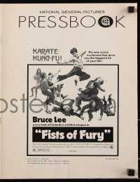 5g0741 FISTS OF FURY pressbook 1973 Bruce Lee, Tang shan da xiong, kung fu!