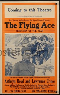 5g0743 FLYING ACE pressbook 1926 exact full-size image of the 14x22 window card!