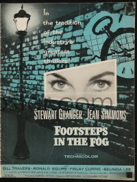 5g0744 FOOTSTEPS IN THE FOG pressbook 1955 was Stewart Granger there to kiss or kill Jean Simmons!