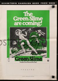 5g0765 GREEN SLIME pressbook 1969 Kinji Fukasaku cheesy sci-fi, includes full-color comic herald!