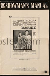 5g0845 MARNIE pressbook 1964 Sean Connery & Tippi Hedren in Hitchcock's suspenseful sex mystery!