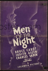 5g0849 MEN OF THE NIGHT pressbook 1934 she saved Bruce Cabot's life & double-crossed him, rare!