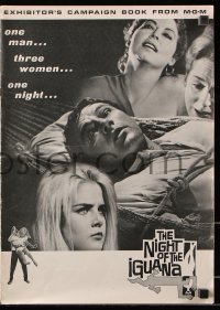 5g0866 NIGHT OF THE IGUANA pressbook 1964 Richard Burton, Ava Gardner, Sue Lyon, Kerr, Huston