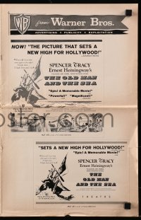 5g0872 OLD MAN & THE SEA pressbook 1958 Spencer Tracy, Ernest Hemingway, directed by John Sturges!