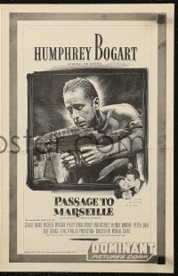 5g0881 PASSAGE TO MARSEILLE pressbook R1956 Humphrey Bogart escapes Devil's Island to fight Nazis!
