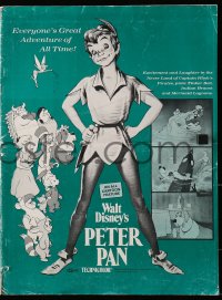 5g0882 PETER PAN pressbook R1969 Walt Disney animated cartoon fantasy classic!