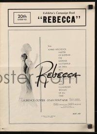 5g0905 REBECCA pressbook R1956 Alfred Hitchcock, art of Laurence Olivier & Joan Fontaine!