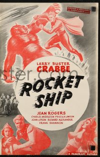 5g0920 ROCKET SHIP pressbook R1950 re-release of 1936's Flash Gordon with Buster Crabbe!
