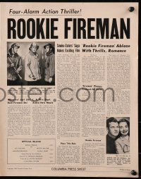 5g0924 ROOKIE FIREMAN pressbook 1950 Bill Williams, Barton MacLane, cool firefighter rescue images!